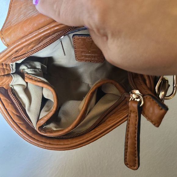 V Couture by Kooba brown studded crossbody with adjustable strap - Picture 14 of 16